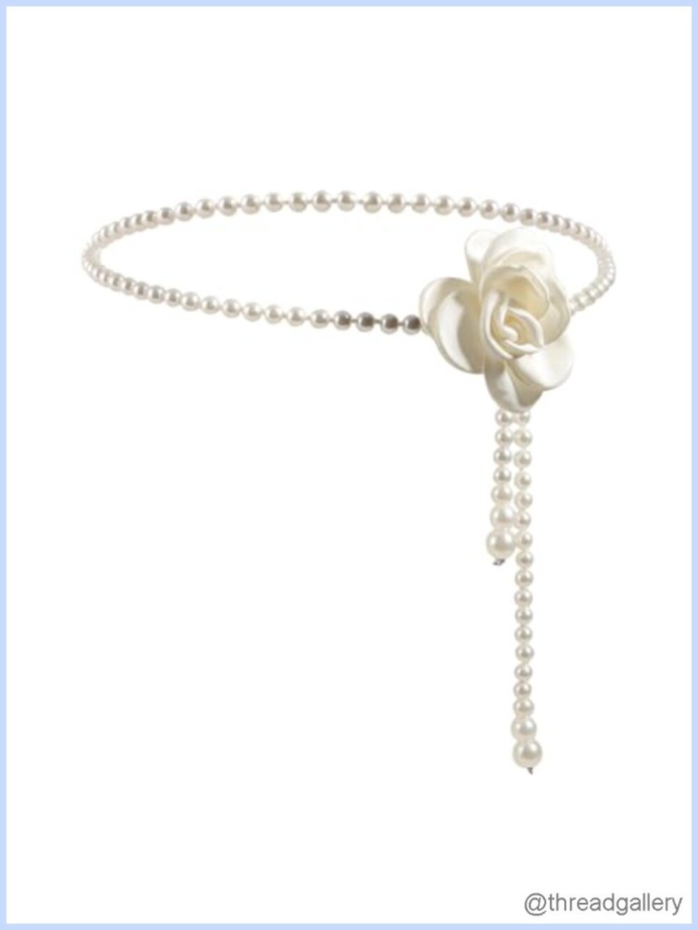 Pearl Camellia Waist Chain Adjustable Bridal Dress Belt Wedding Body Chain